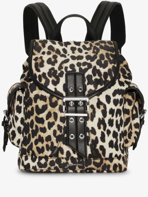 GANNI leopard-print backpack