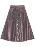 GANNI leopard-print midi skirt - Grey