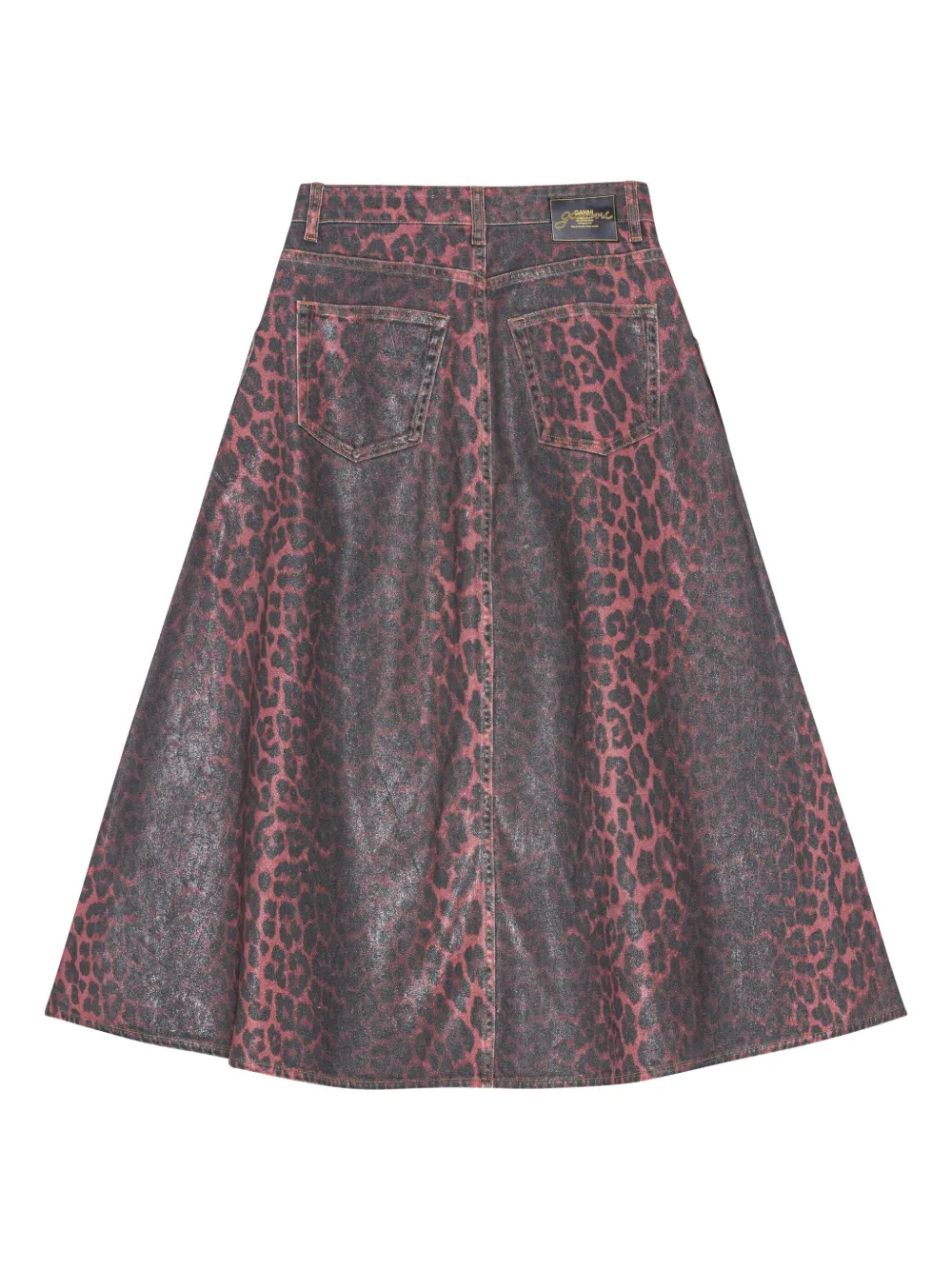 GANNI Midi-rok met luipaardprint Grijs