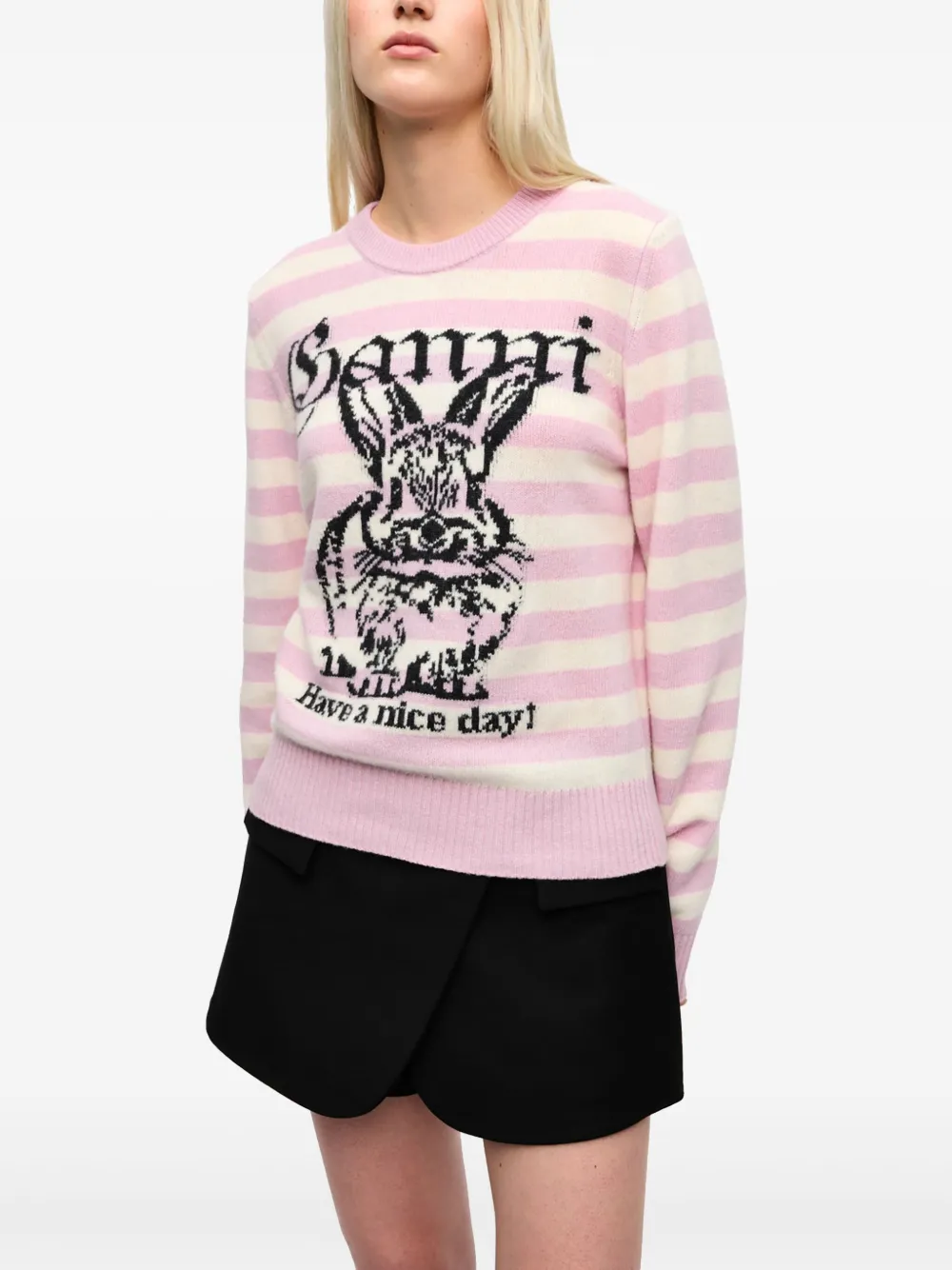 GANNI Intarsia trui Roze
