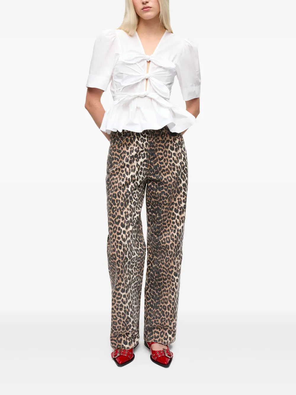 GANNI Peplum blouse - Wit