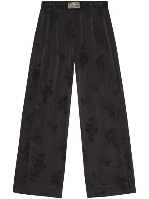 GANNI floral-jacquard trousers