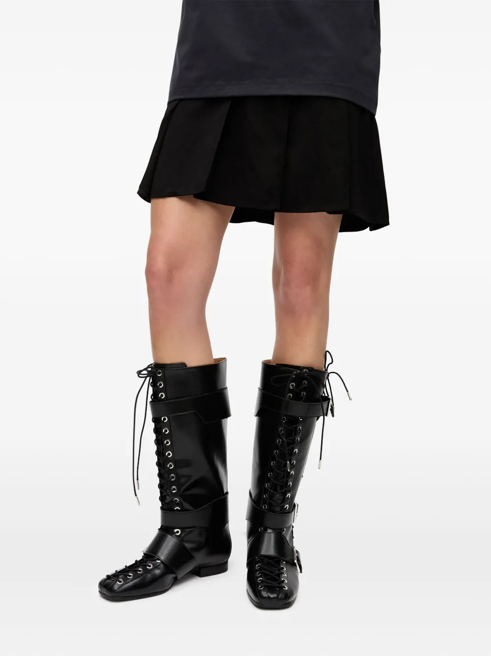 GANNI lace-up boots Black