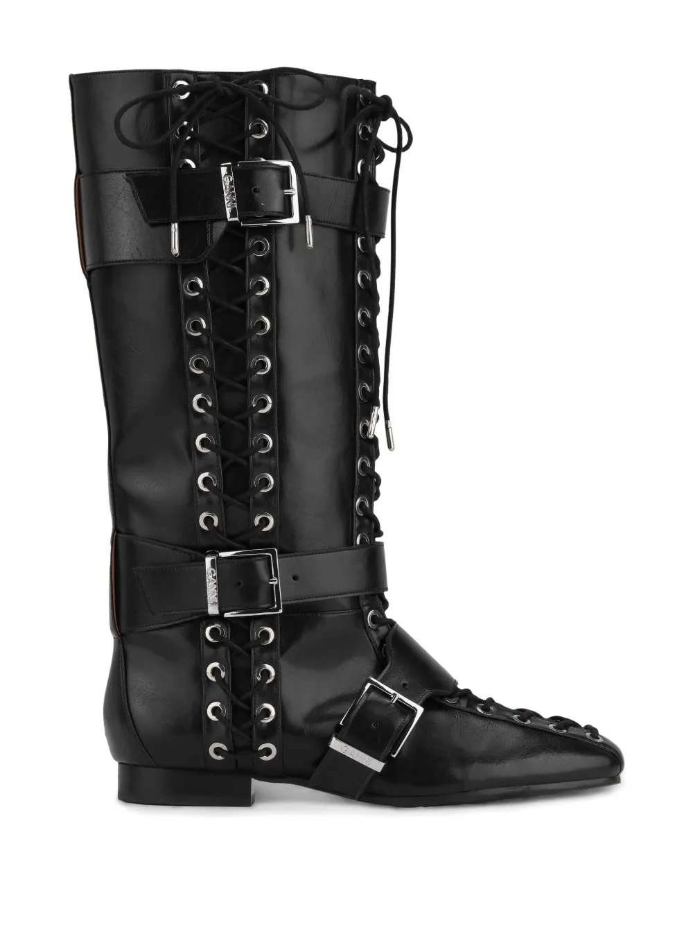 GANNI lace-up boots Black