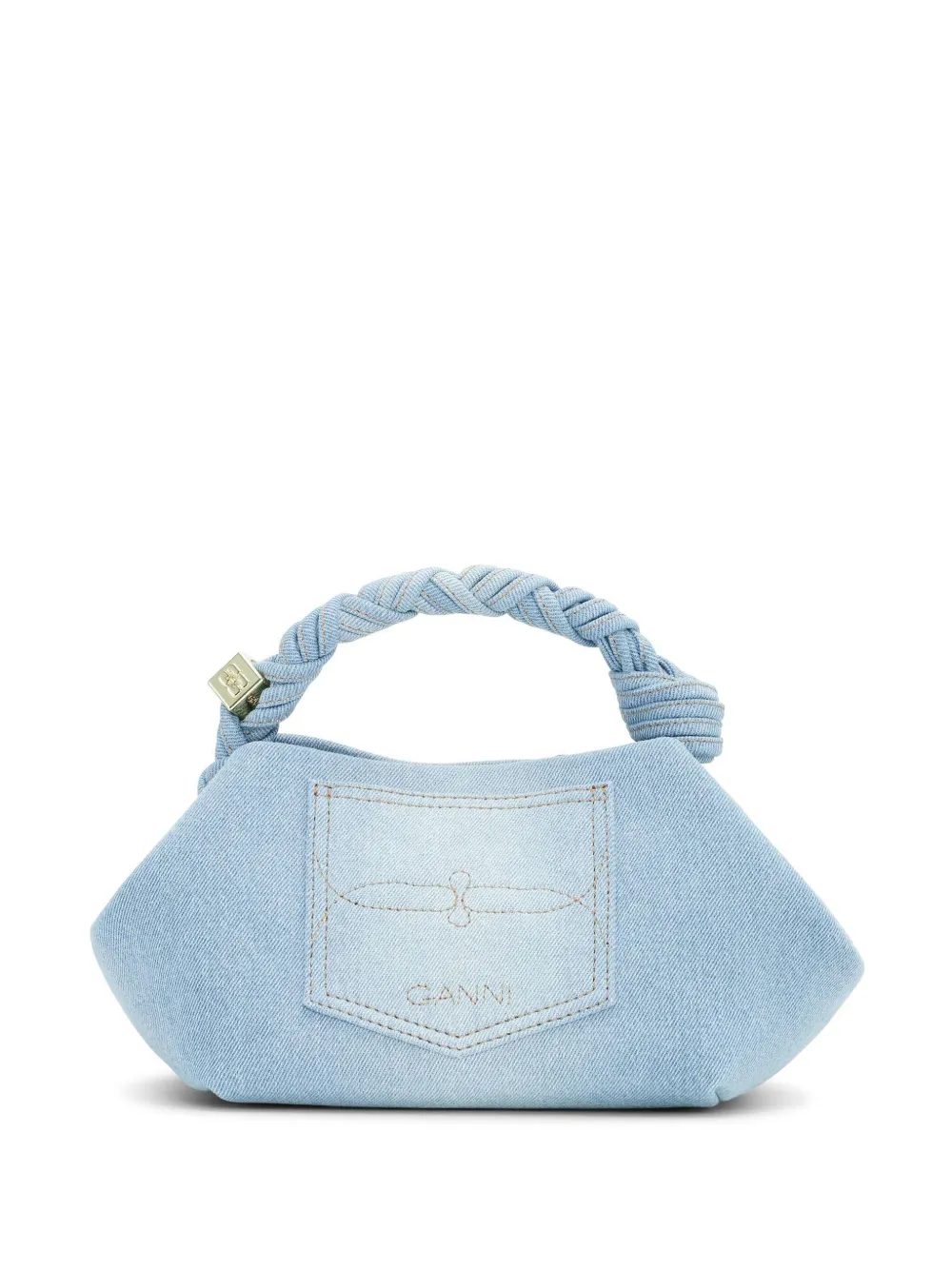 GANNI Bou kleine denim crossbodytas Blauw