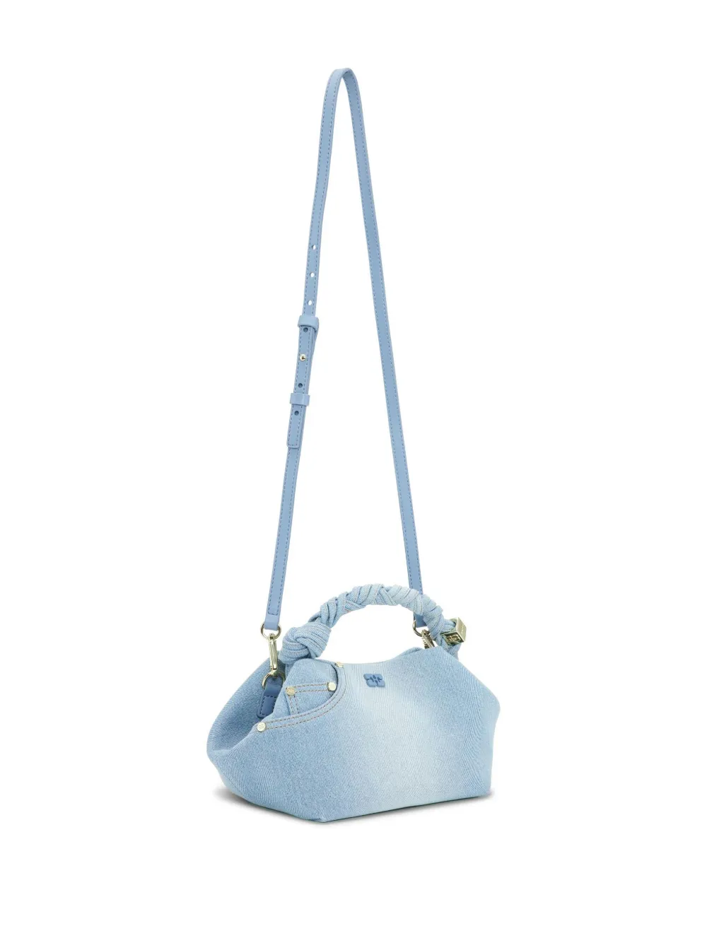GANNI Bou kleine denim crossbodytas Blauw
