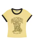 GANNI Leopard T-shirt - Yellow