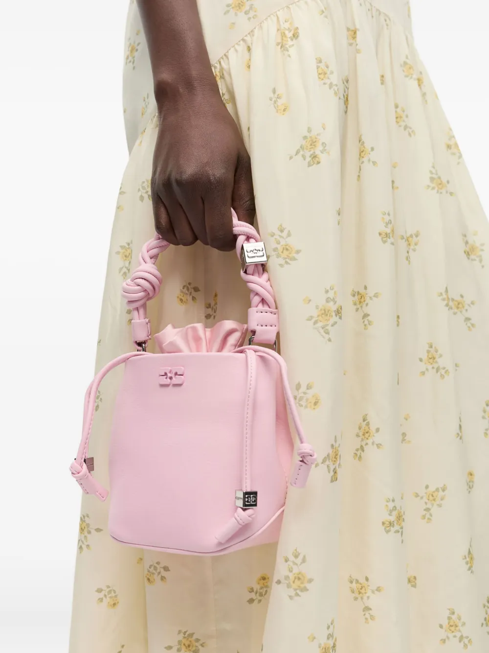 GANNI Bou mini bucket-tas Roze