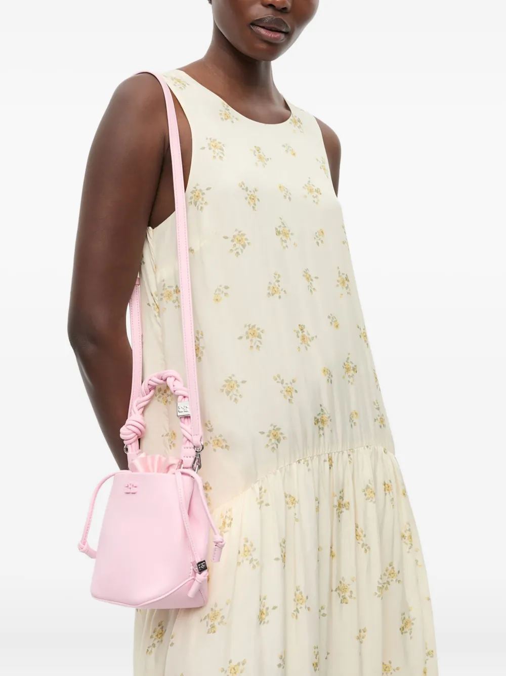 GANNI Bou mini bucket-tas Roze