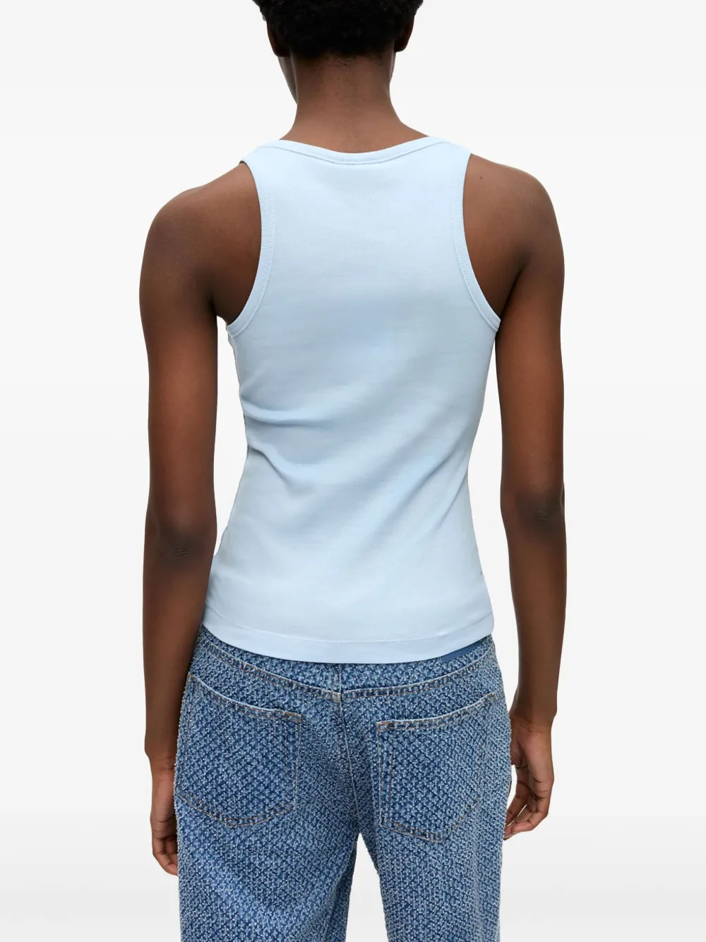 GANNI Tanktop met geborduurd logo Blauw