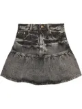 GANNI whiskering-effect mini skirt - Black