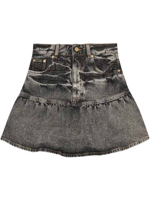 GANNI whiskering-effect mini skirt