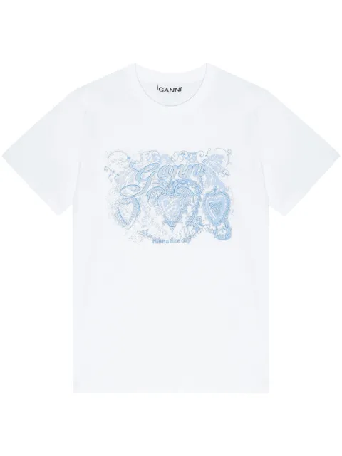 GANNI playera con motivo bordado
