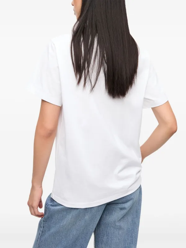 正規品 GANNI ホワイト Butterfly Tシャツ GANNI ガニー Tシャツ クルーネック 半袖 コットン ホワイト