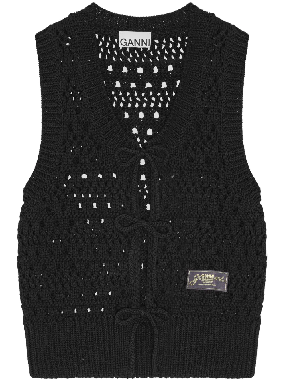 GANNI Opengebreid vest Zwart