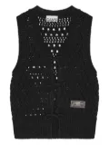 GANNI open-knit cardigan - Black