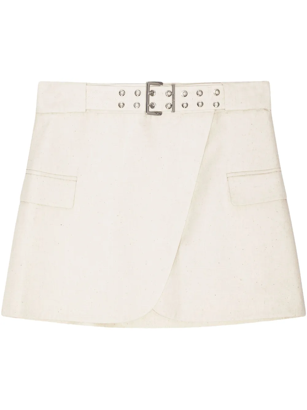 GANNI Mini-rok met ceintuur Beige