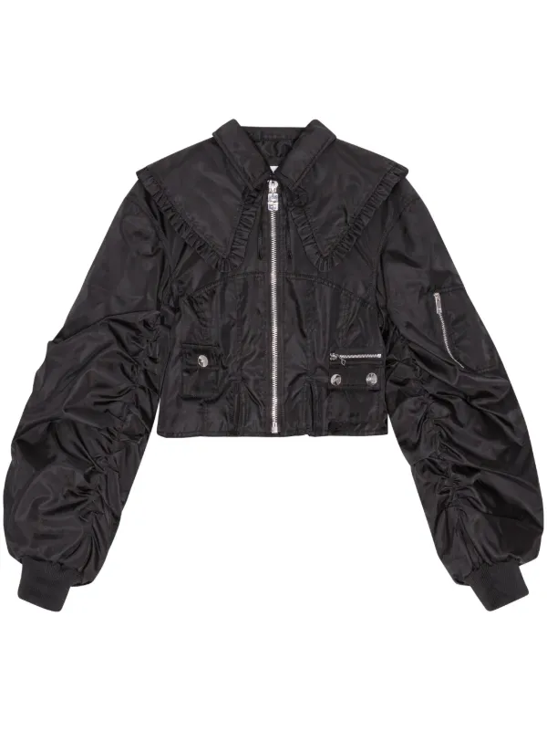 【ganni・ガニー】 BOMBER JACKET アウター GANNI Navy Oversized Bomber Jacket GANNI