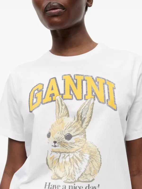 GANNI ◆ Bunny T-shirt 半袖 クルーネック GANNI/ガニー Basic Jersey Bunnies RelaxedT / T3994