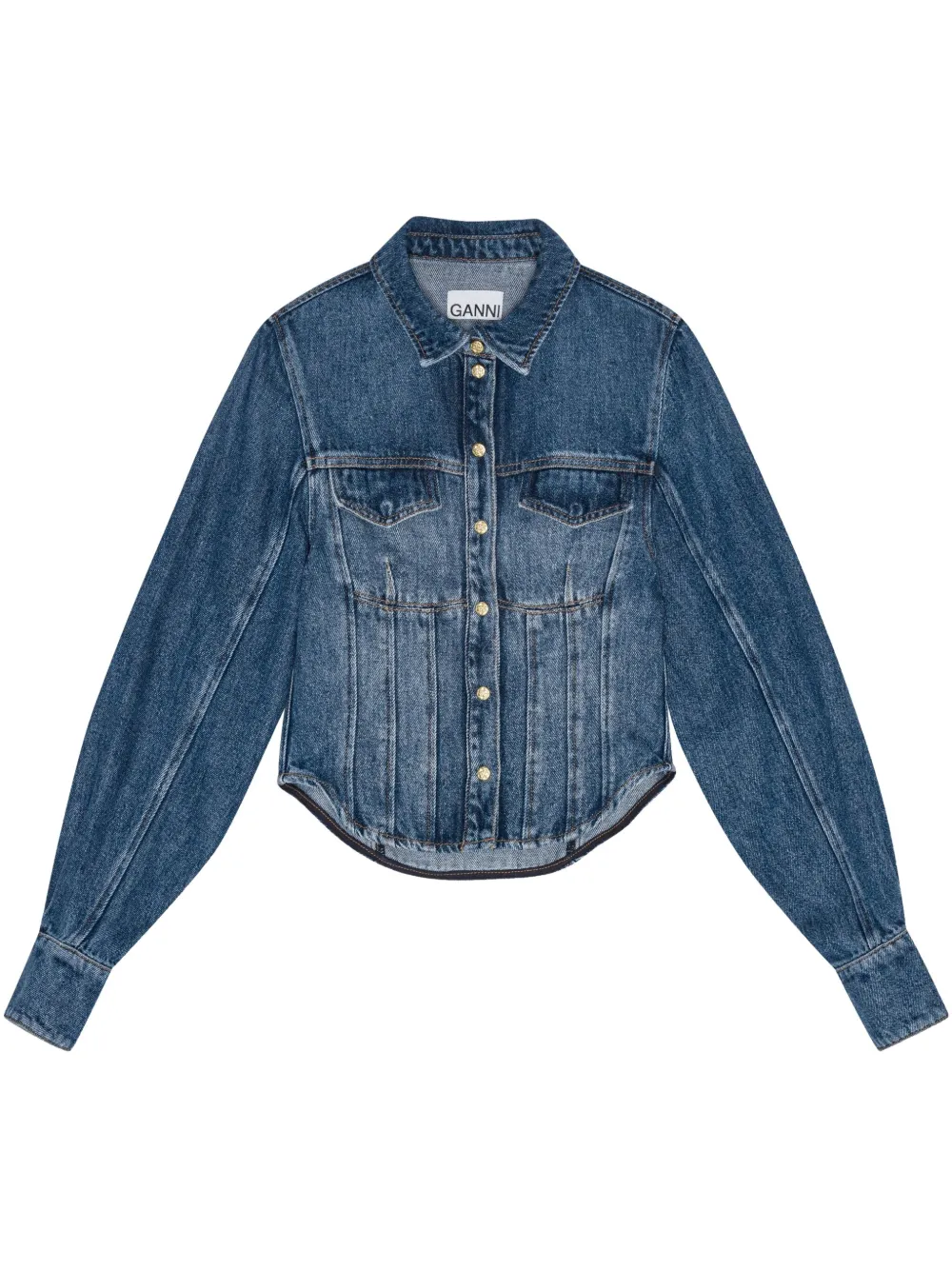 GANNI Denim overhemd Blauw
