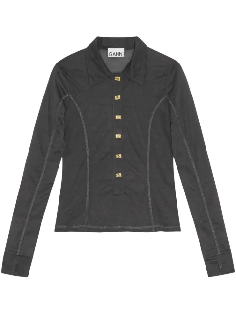 GANNI semi-sheer top