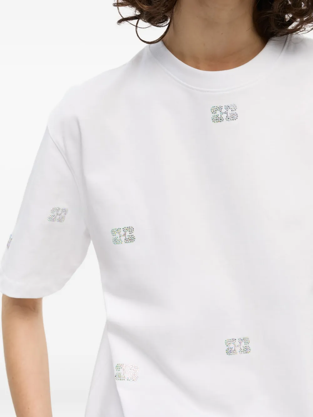 GANNI T-shirt verfraaid met stras Wit