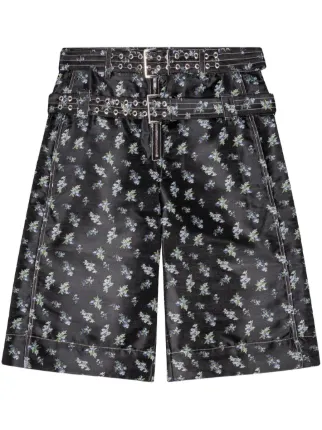 GANNI floral-print Shorts | Black | FARFETCH JO