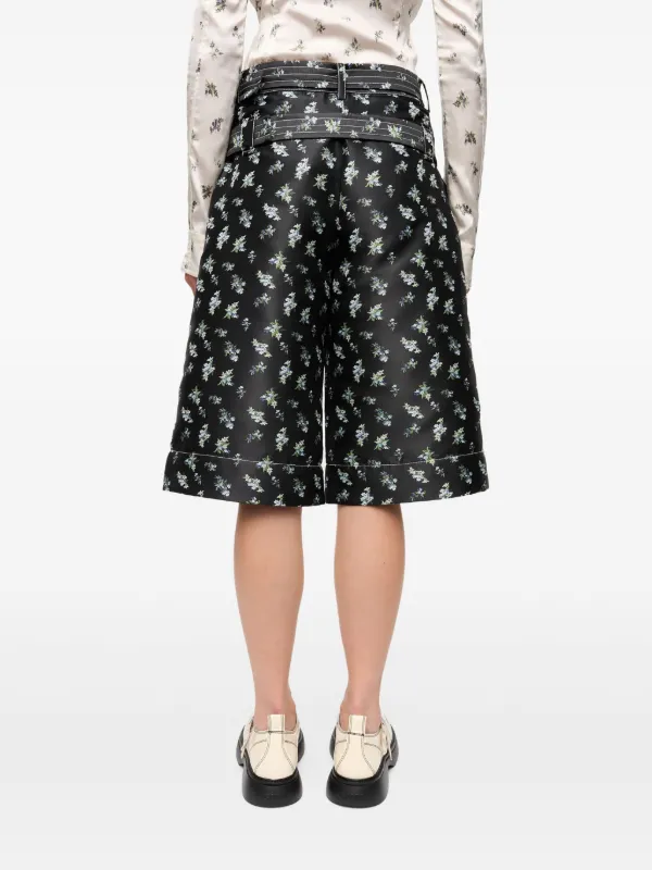 GANNI floral-print Shorts | Black | FARFETCH
