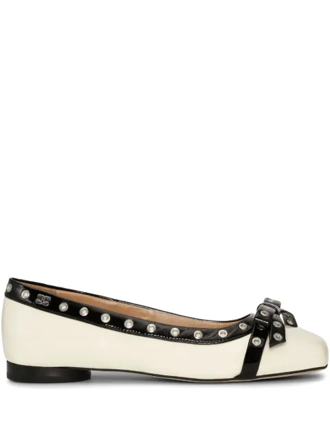 GANNI flats con detalle de moño y ojales