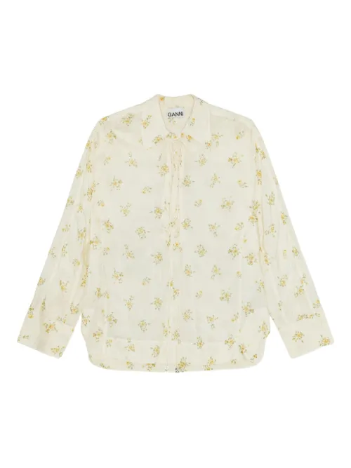Blouse à fleurs imprimées - GANNI - Modalova