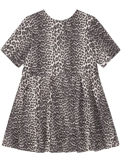 Robe courte à imprimé léopard - GANNI - Modalova