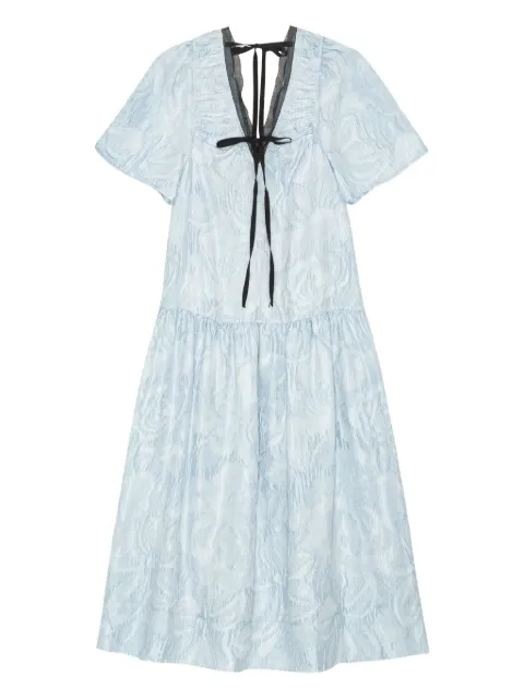 GANNI 泡泡纱中长连衣裙