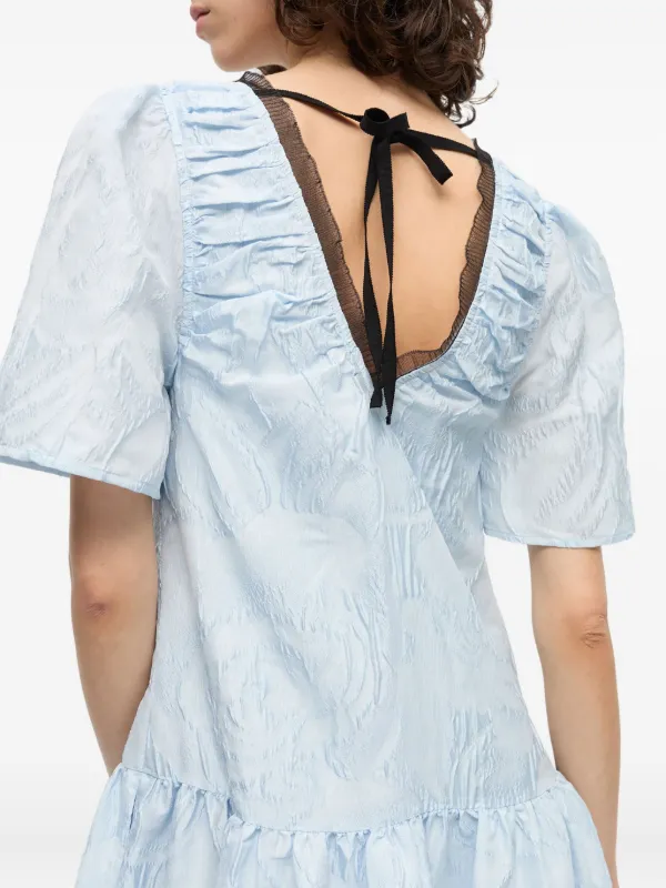 GANNI Cloqué Midi Dress | Blue