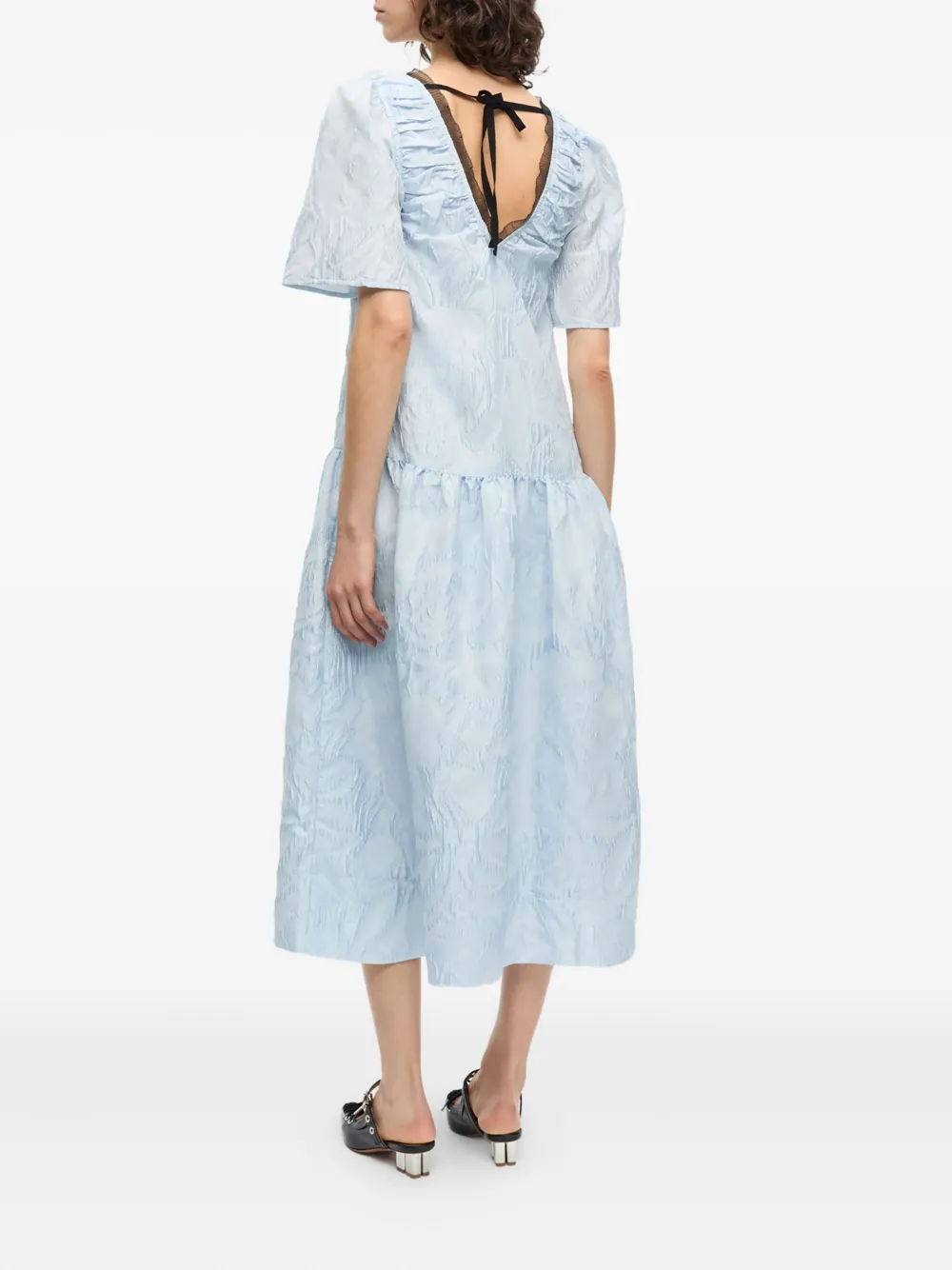GANNI Gedrapeerde jurk Blauw