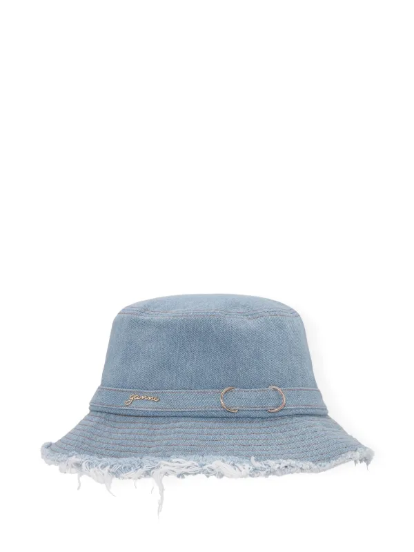GANNI Denim Bucket Hat | Blue | FARFETCH MY