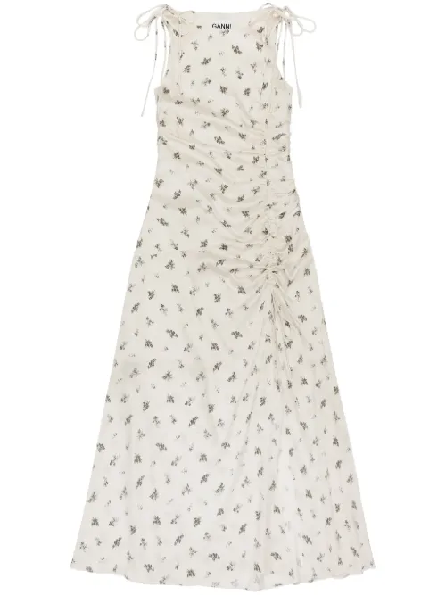 Robe à fleurs imprimées - GANNI - Modalova