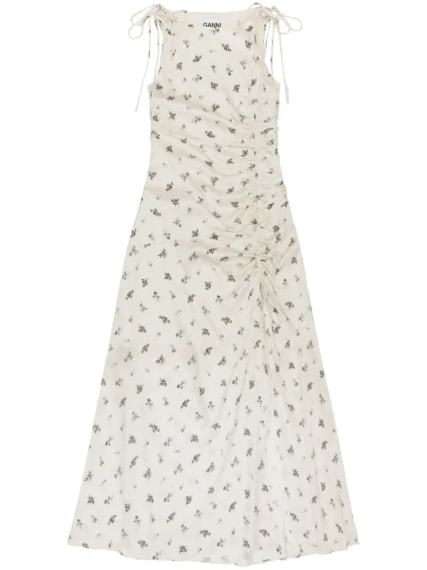 GANNI floral-print Dress | White | FARFETCH