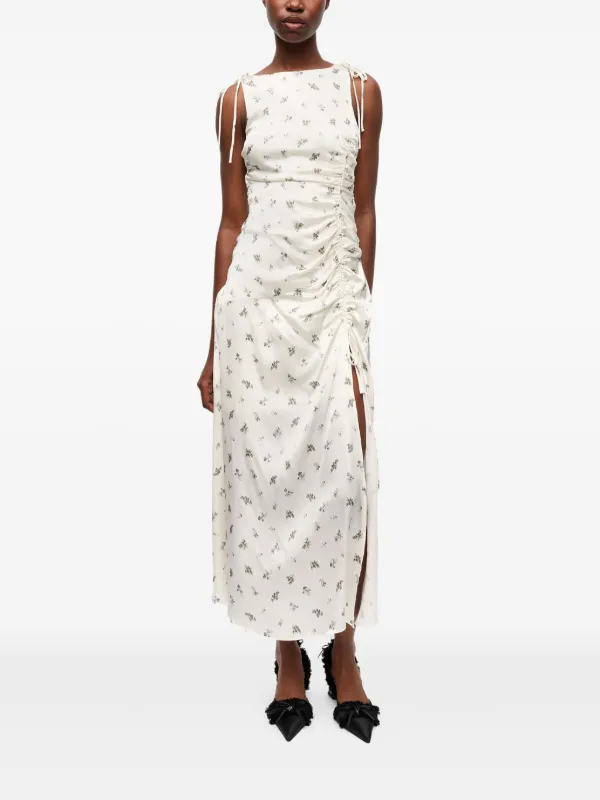 GANNI floral-print Dress | White | FARFETCH