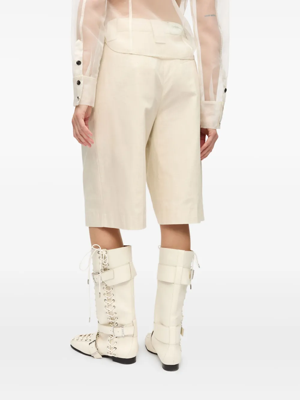 GANNI Shorts met plooidetail Beige