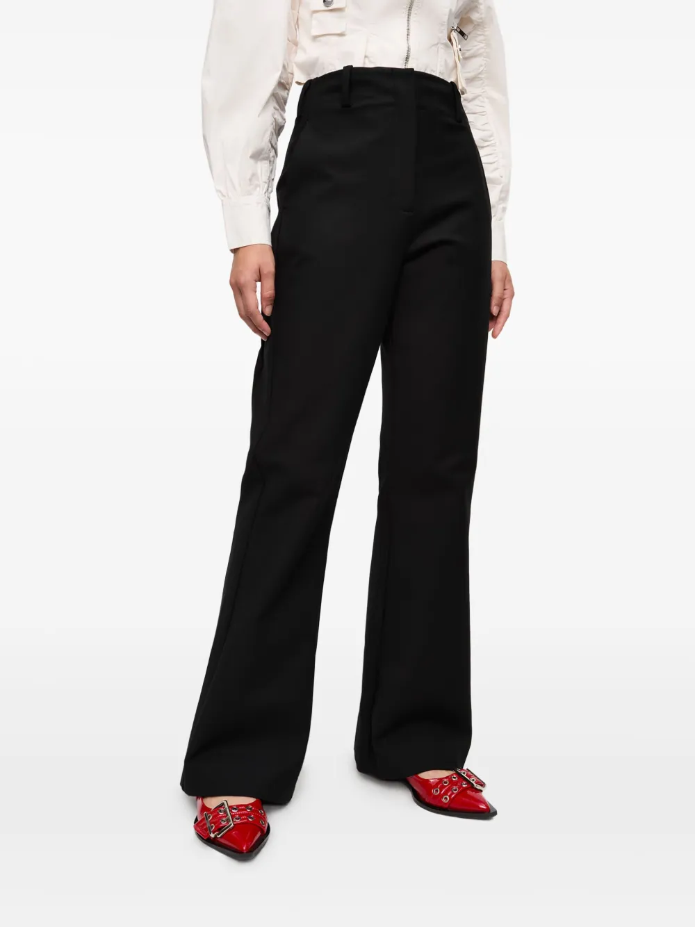 GANNI Palazzo pantalon Zwart