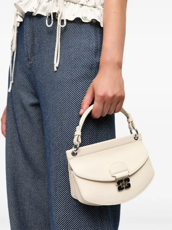 GANNI Butterfly-clasp Crossbody Bag | White | FARFETCH CA
