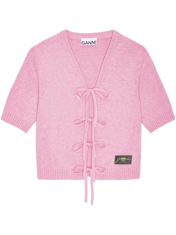 GANNI ショートスリーブ カーディガン | ピンク | FARFETCH JP