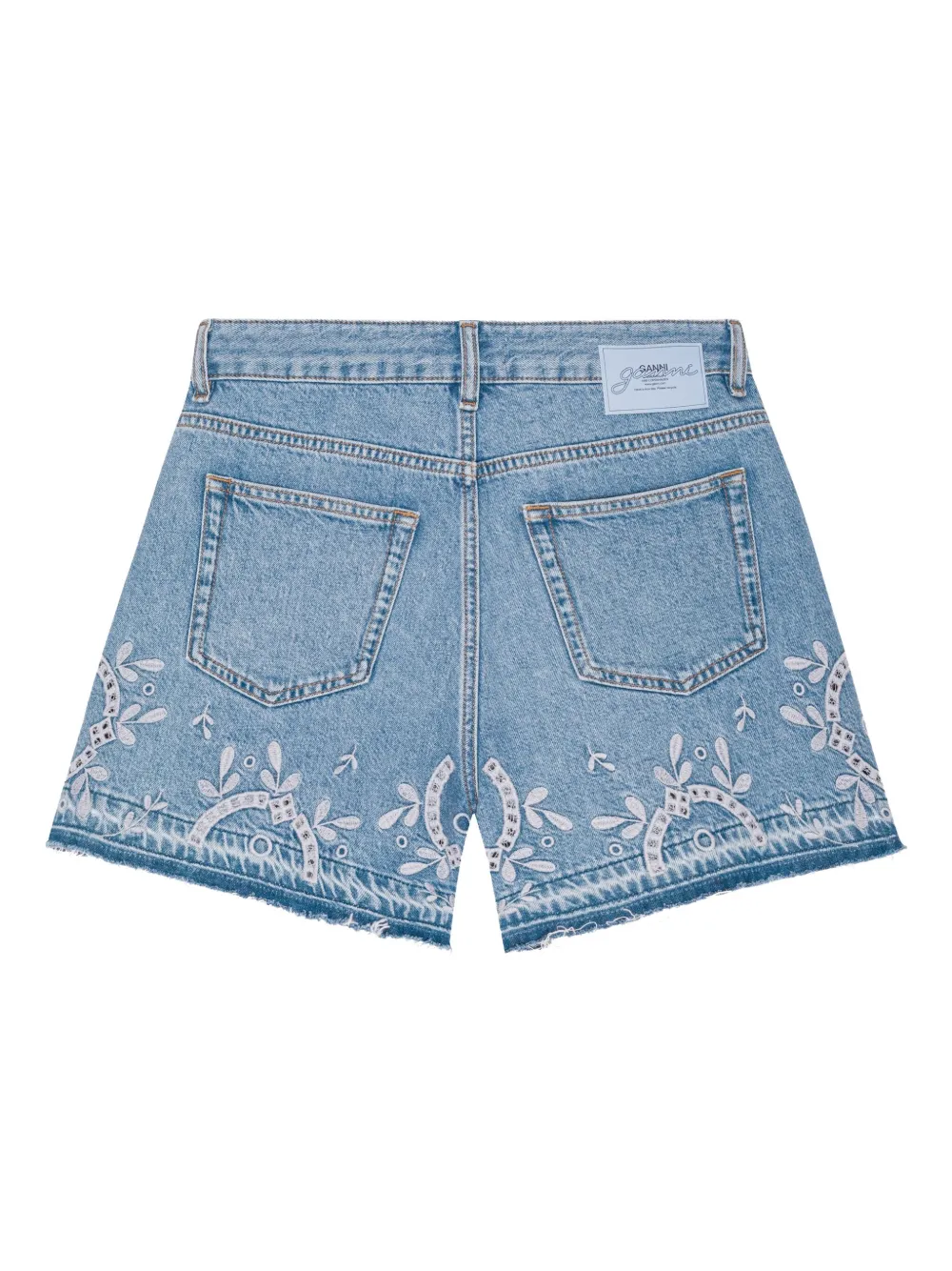 GANNI Broderie Shorts | Blue | FARFETCH