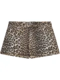 GANNI leopard-print shorts - Black