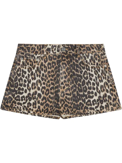 GANNI bermudas con estampado de leopardo