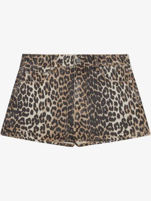 GANNI leopard-print shorts