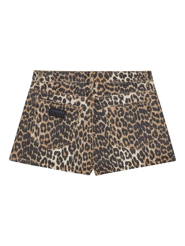 GANNI レオパード ショートパンツ | ブラック | FARFETCH JP