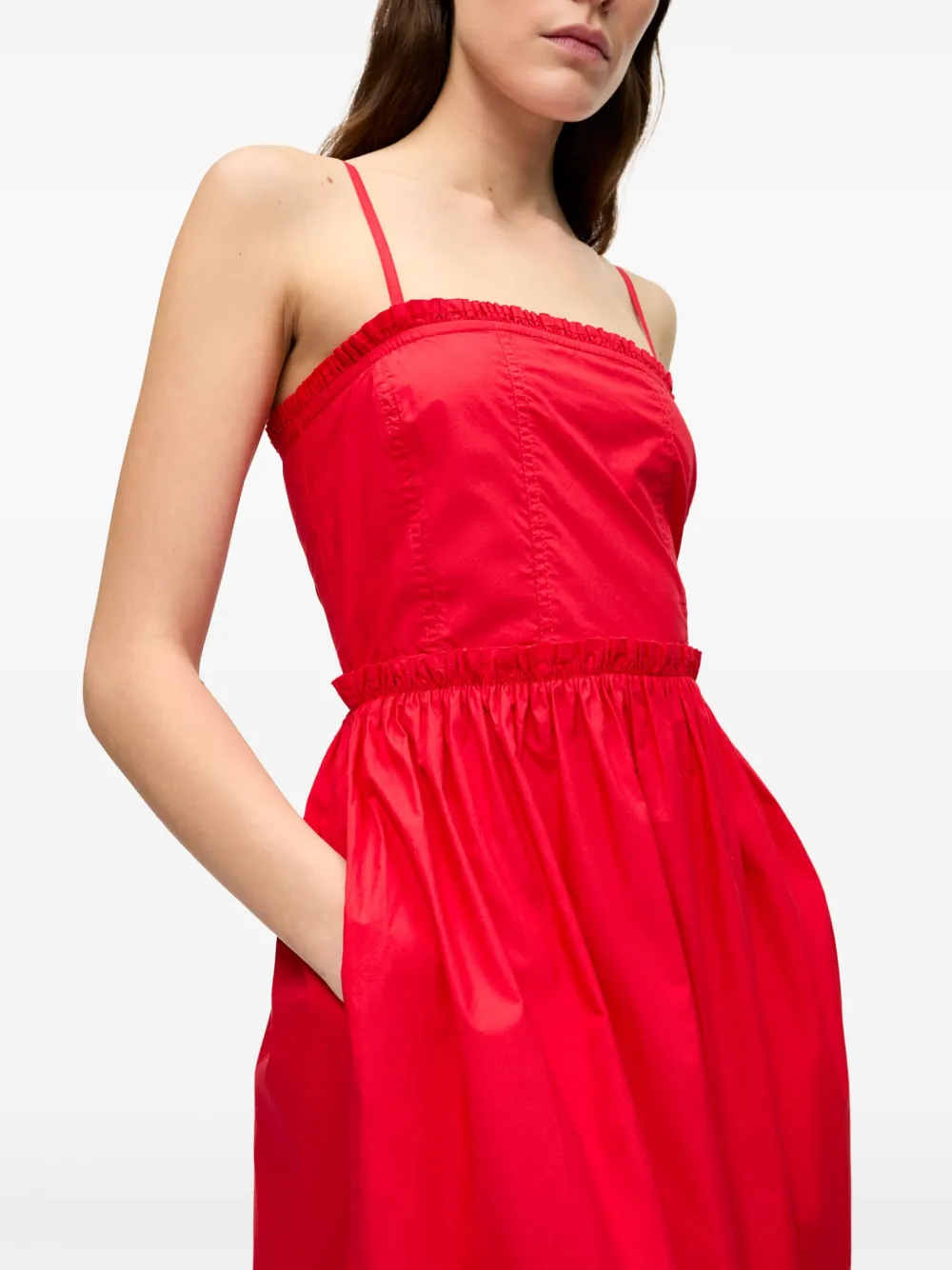 GANNI Midi-jurk Rood