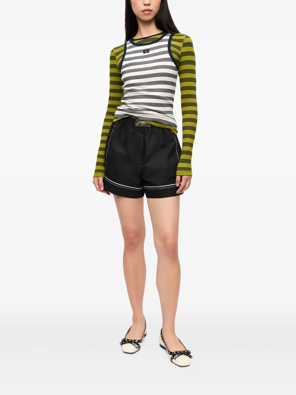 GANNI logo-patch shorts | Short Shorts | Image 2