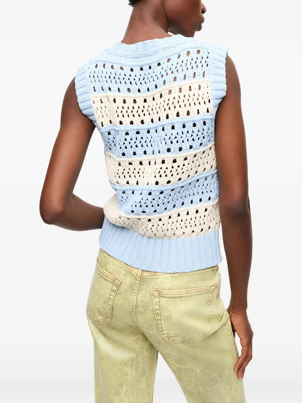 GANNI Gestreepte tanktop Blauw